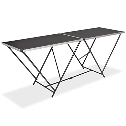 SKM Mesa plegable para papel pintado MDF aluminio 200 x 60 x 78 cm