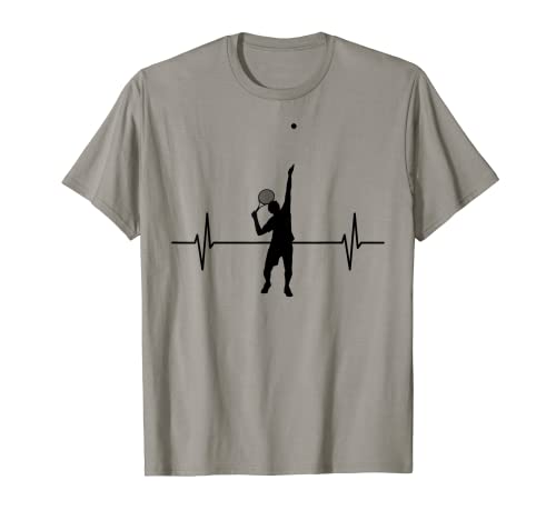 Tenista latido del corazón línea Tenis jugador entrenador Camiseta