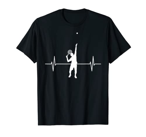 Tenista latido del corazón línea Tenis jugador entrenador Camiseta