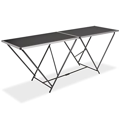 Susany Mesa Auxiliar Mesa para empapelar Plegable de MDF y Aluminio 200x60x78 cm