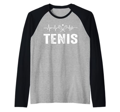 Tenis Entrenador Tenista Jugador De Tenis Latido del corazón Camiseta Manga Raglan