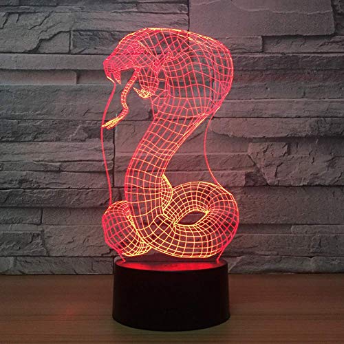 Lámpara de ilusión óptica 3D, luz nocturna para niños, lámpara LED para mesa, 7 colores, interruptor táctil, carga USB para regalo de cumpleaños
