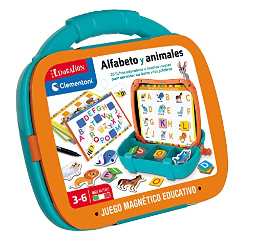 Clementoni, Maletín Magnético Alfabeto, Juego portátil, Juego Educativo, Aprende el Alfabeto, Letras y Las primeras Frases, Juguete niños 3 años, Juego en español (55492)