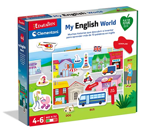 Clementoni- My English World, Juego Educativo de Inglés, Idiomas, Juguete en Español a Partir de 4 años (55448)